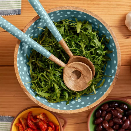 Dexam 27cm Duck Egg Spotted Mango Wood Salad Bowl
