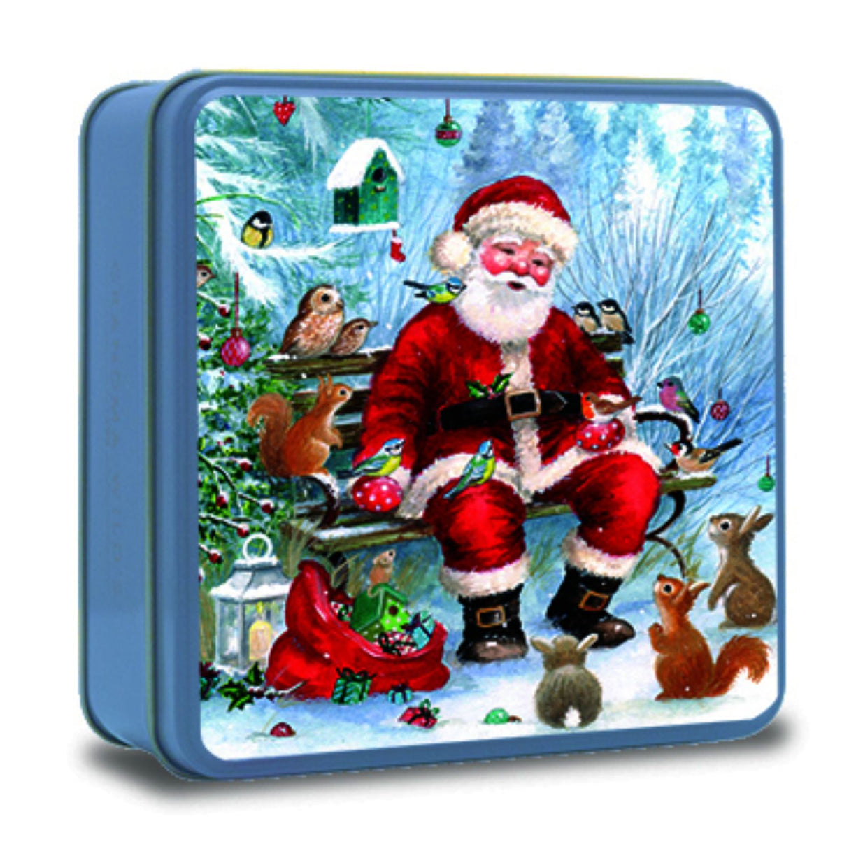 Grandma Wilds 160g Assorted Biscuits in Embossed Santa & Woodland Friends Tin