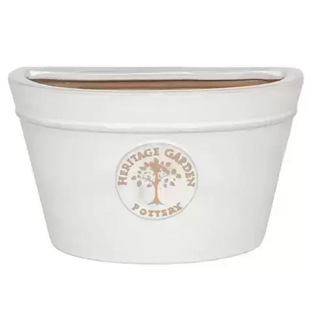 Woodlodge 26cm White Edwardian Glazed Wall Planter