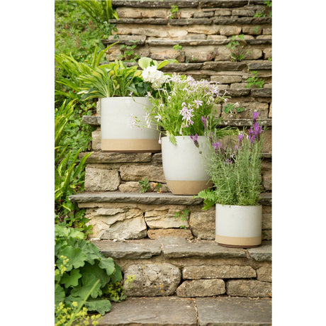 Woodlodge 38cm Cream Speckle Cylinder Glazed Pot