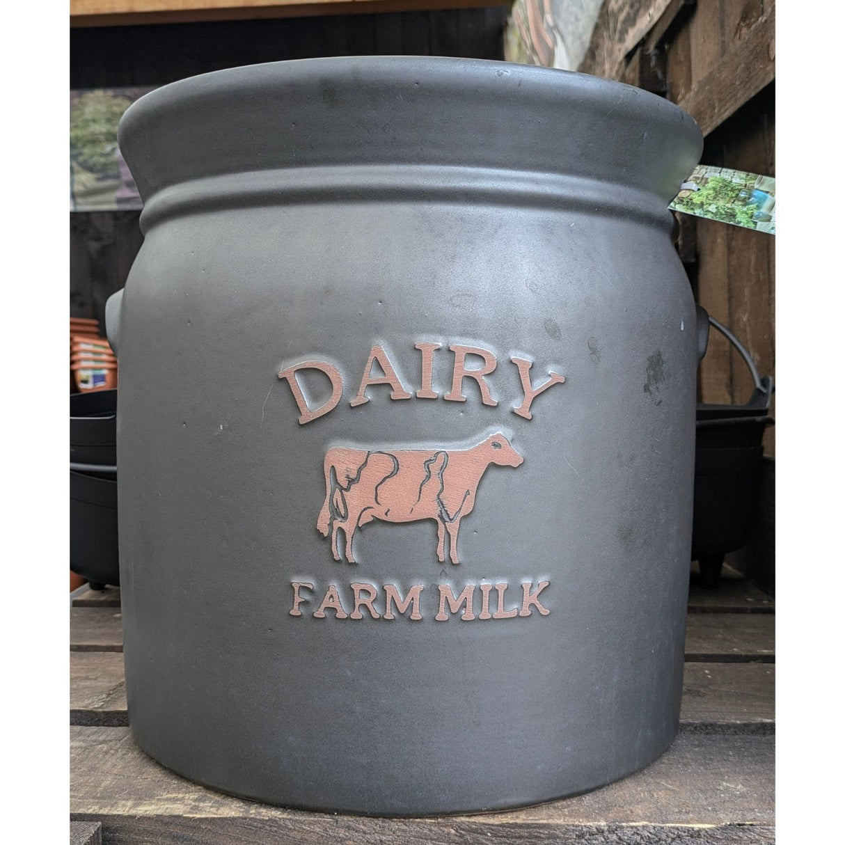 Woodlodge 38cm Matte Black Dairy Pot