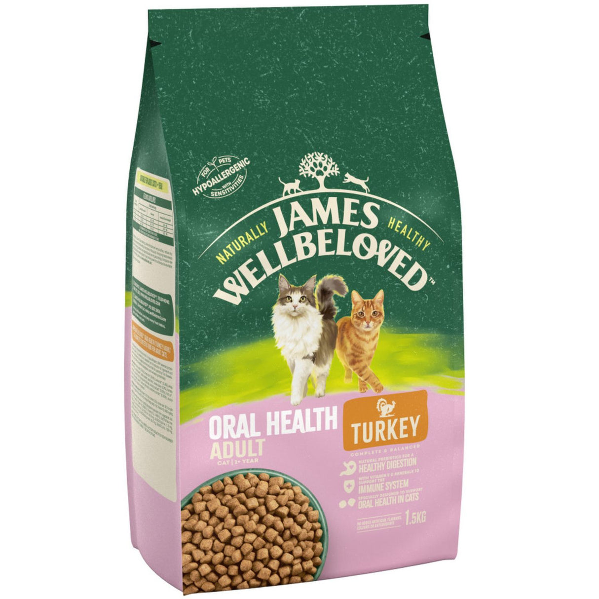 James Wellbeloved 1.5kg Turkey Adult Oral Dry Cat Food