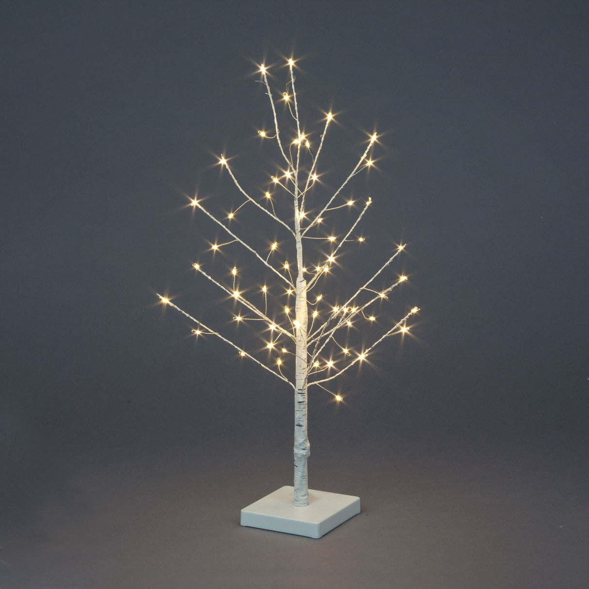 SnowTime 60cm Battery Operated Warm White LED Birch Tree