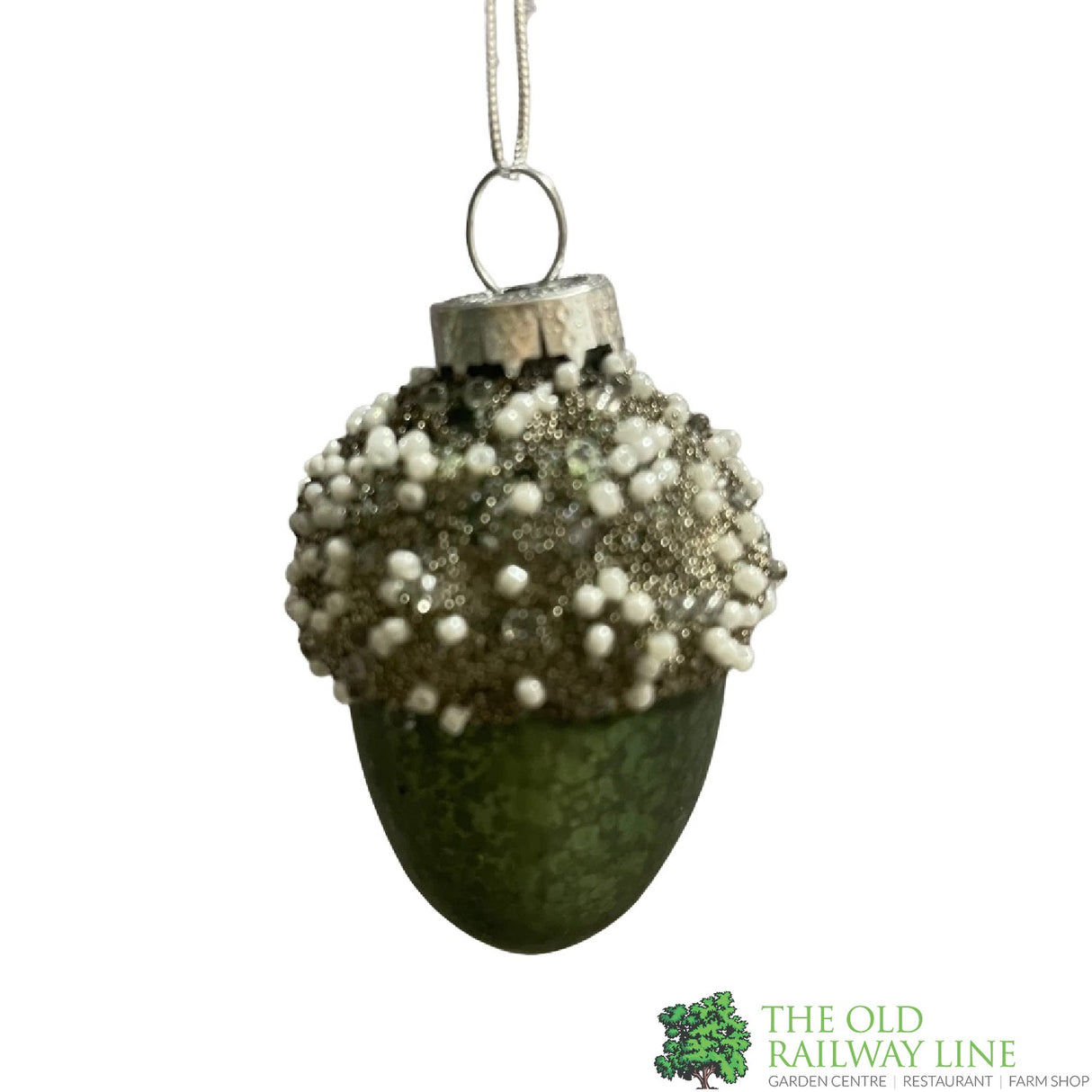 Gisela Graham Pastel Acorn With Beaded Top Tree Decoration (Choice of 3)