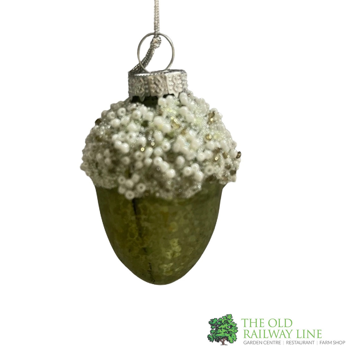 Gisela Graham Pastel Acorn With Beaded Top Tree Decoration (Choice of 3)