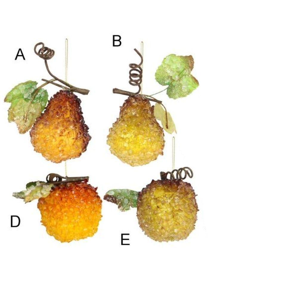 Gisela Graham 7cm Crushed Bead Fruit Hanging Decoration - (Choice of 4)