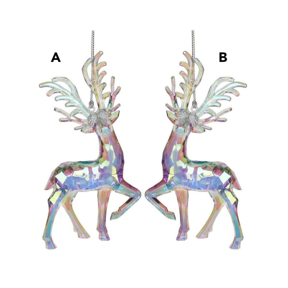 Gisela Graham 14cm Clear Acrylic Deer (Choice of 2)