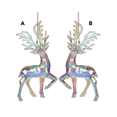 Gisela Graham 14cm Clear Acrylic Deer (Choice of 2)