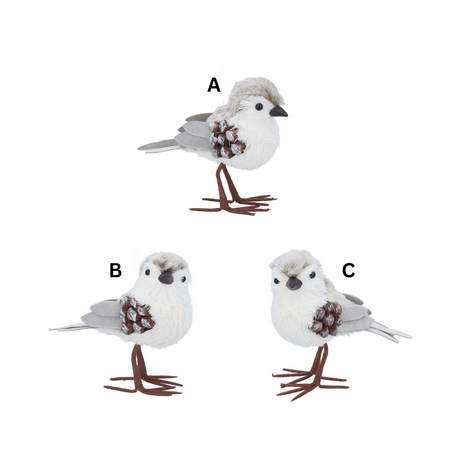 Gisela Graham Fabric Cone Bird Decoration (Choice of 3)