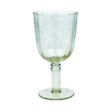 Gisela Graham 16.3cm Green Glass Fluted Wine Goblet