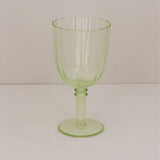 Gisela Graham 16.3cm Green Glass Fluted Wine Goblet