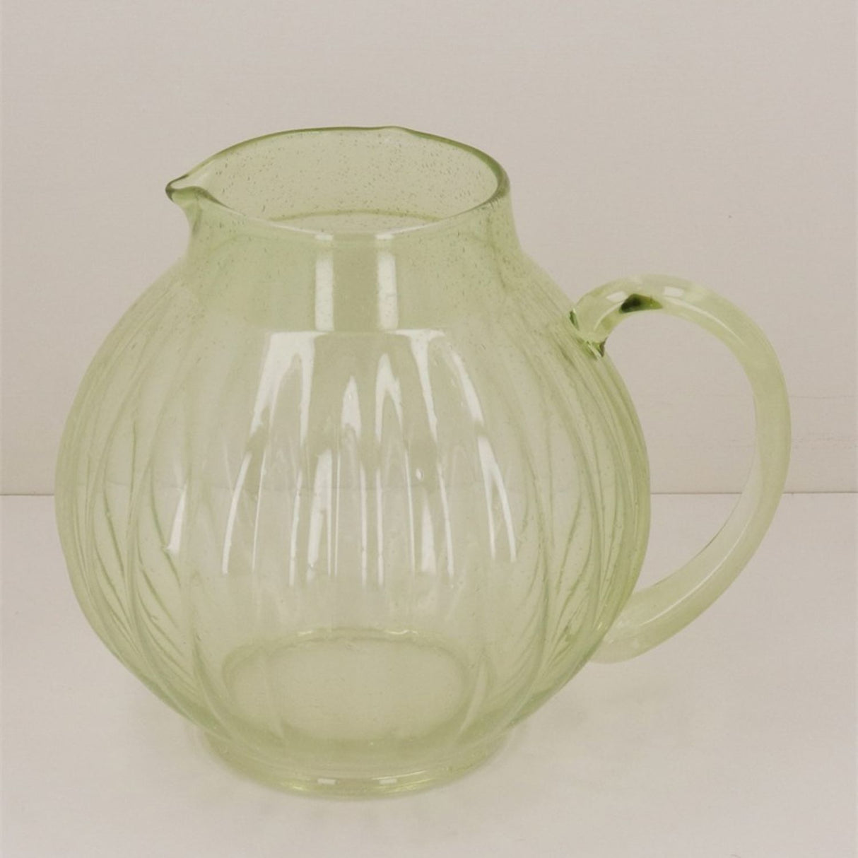 Gisela Graham 24cm Green Glass Ball Jug