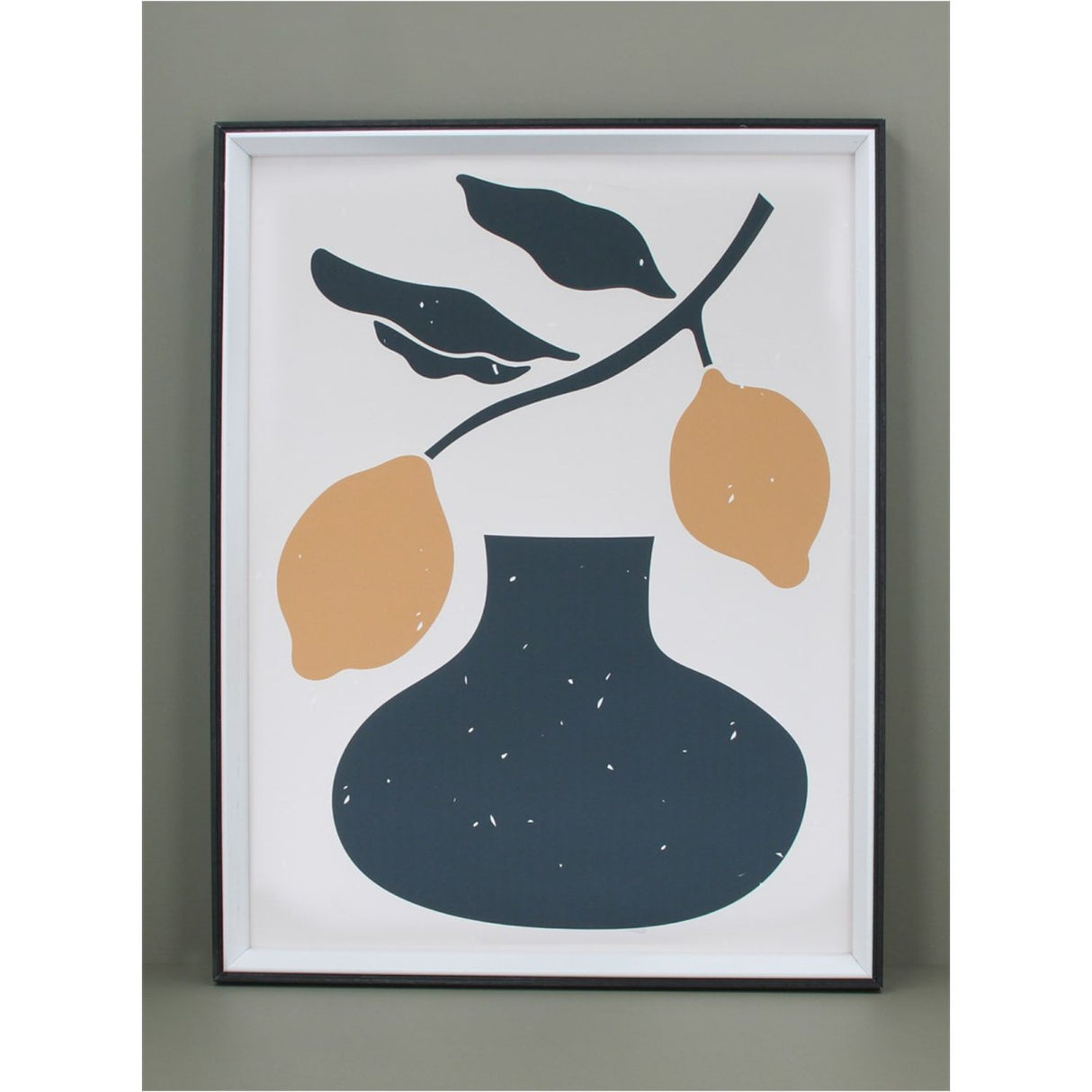 Gisela Graham 45cm x 35cm Lemon Vase Framed Print