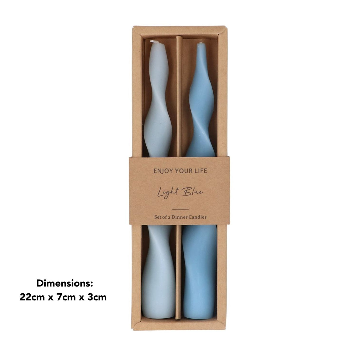 Gisela Graham 22cm Blue Tonal Twist Dinner Candle (Set of 2) – Old ...