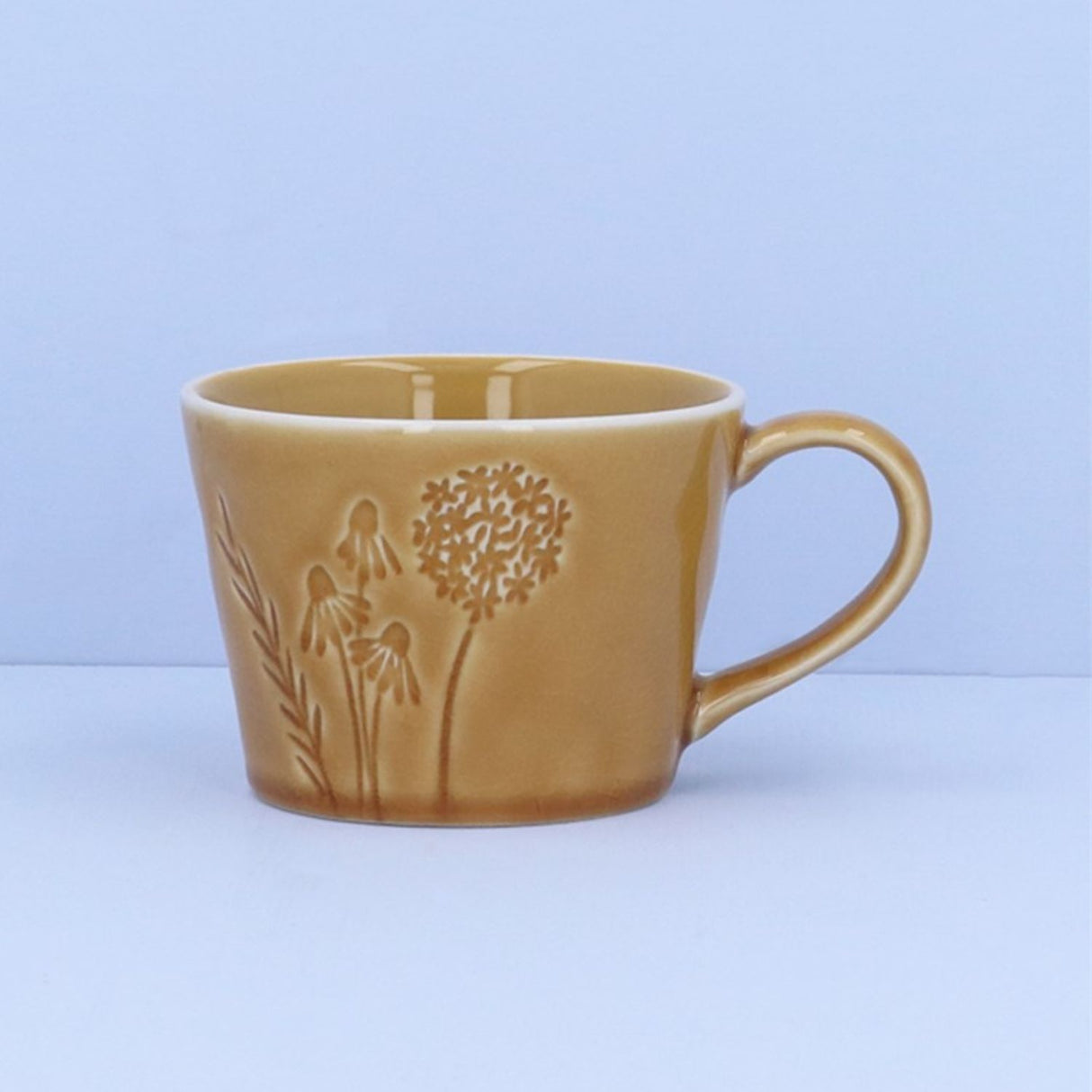Gisela Graham 14cm Ochre Meadow Stoneware Mug