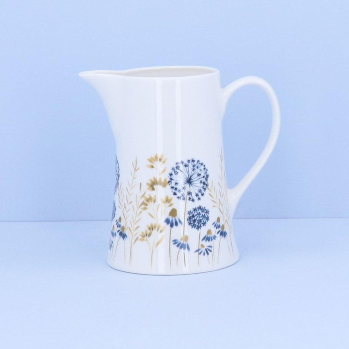 Gisela Graham 14cm Blue Meadow Medium Bone China Jug