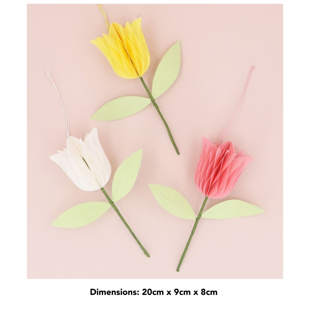 Gisela Graham 20cm Paper Tulips Decorations (Choice of 3)