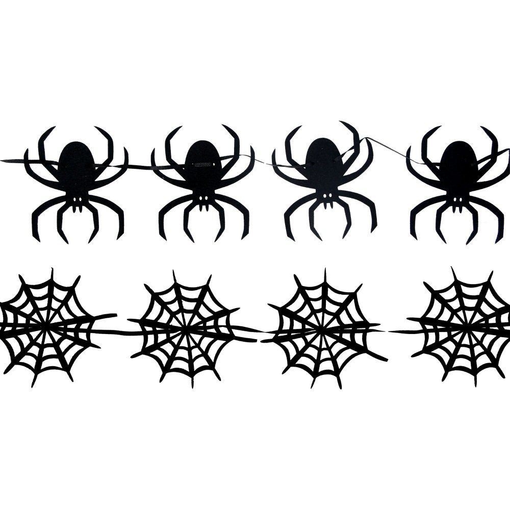 Gisela Graham 150cm Black Felt Effect Halloween Garland (Choice of 2)