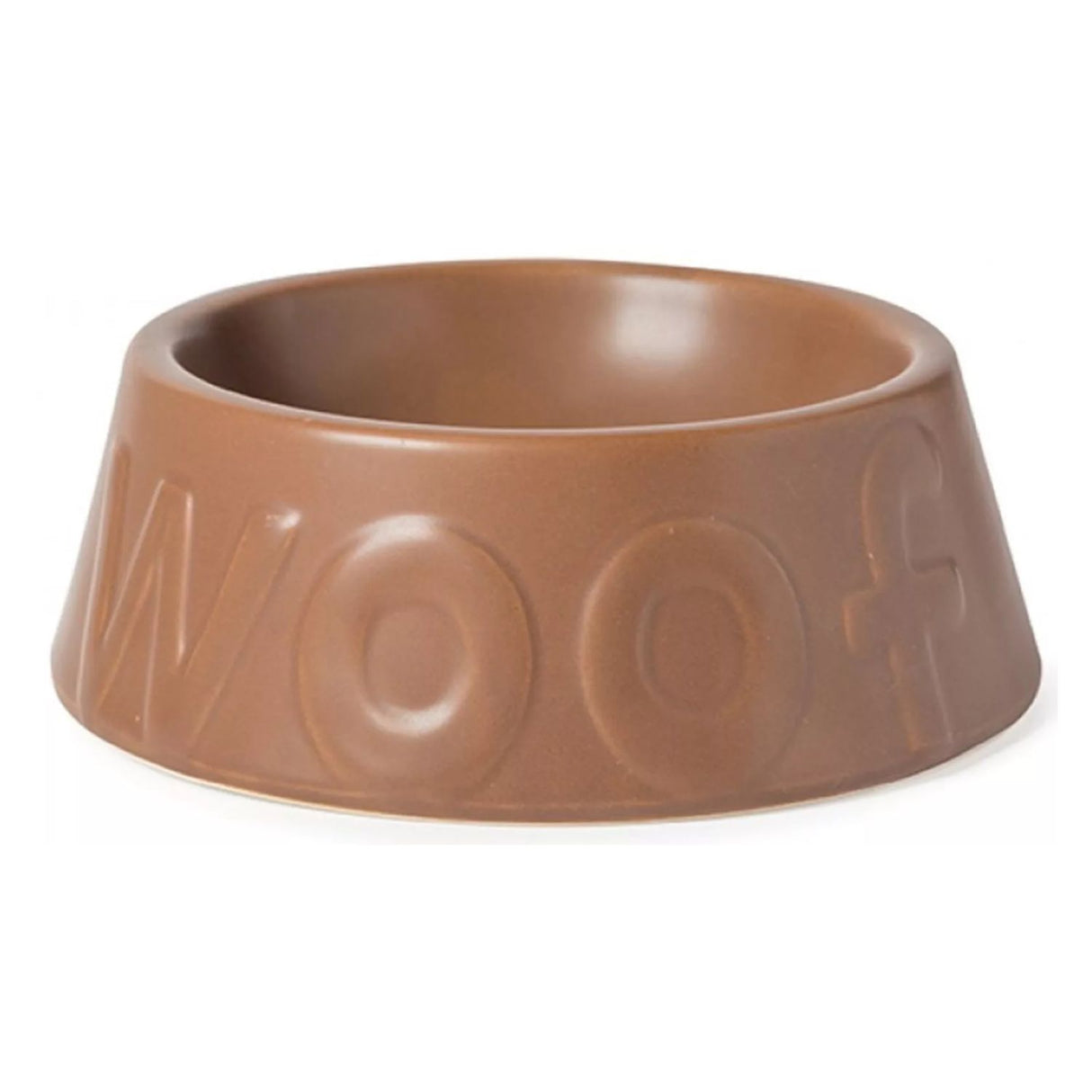 Ancol 17cm Matt Chocolate Woof Ceramic Dog Bowl