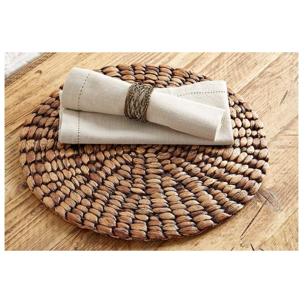 Walton & Co 38cm Brown Circular Hyacinth Placemat