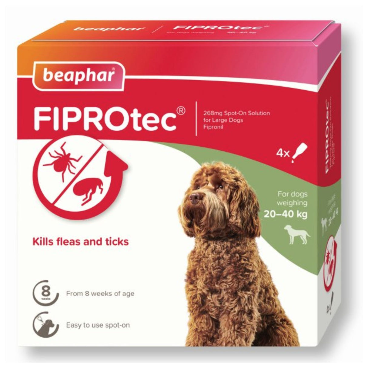 Beaphar Fiprotec Spot On Flea Treatment For Large Dogs (Pack of 3)