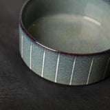 Scruffs 13cm Pinstripe Graphite Reactive Glaze Stoneware Food/Water Pet Bowl