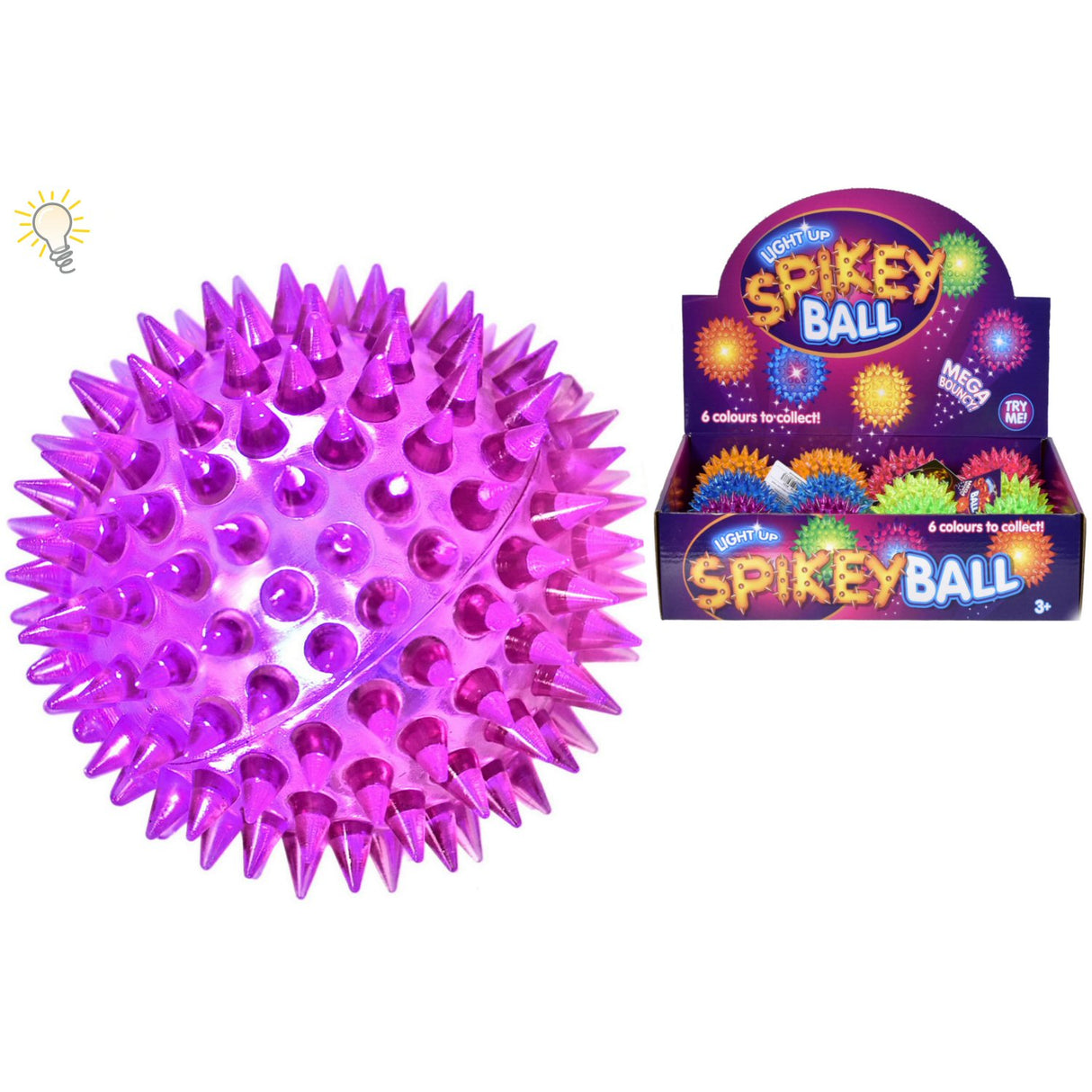 Kandy Toys Light Up Spikey Ball (Assorted Colours)