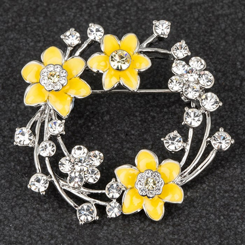 Equilibrium 4cm Radiant Daffodil Round Brooch