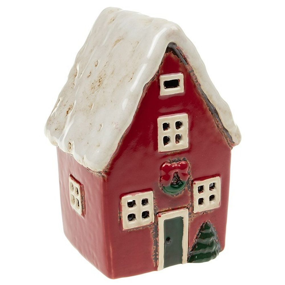 Joe Davies 16cm Christmas Village Pottery Tall House Tealight