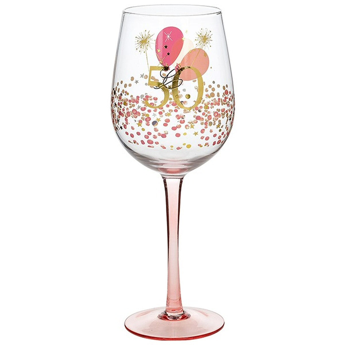 Rush Blossom 50th Birthday Wine Glass