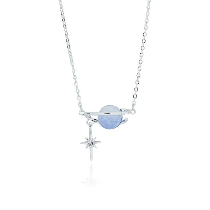 Equilibrium Candy Silver Plated Modern Planet Necklace