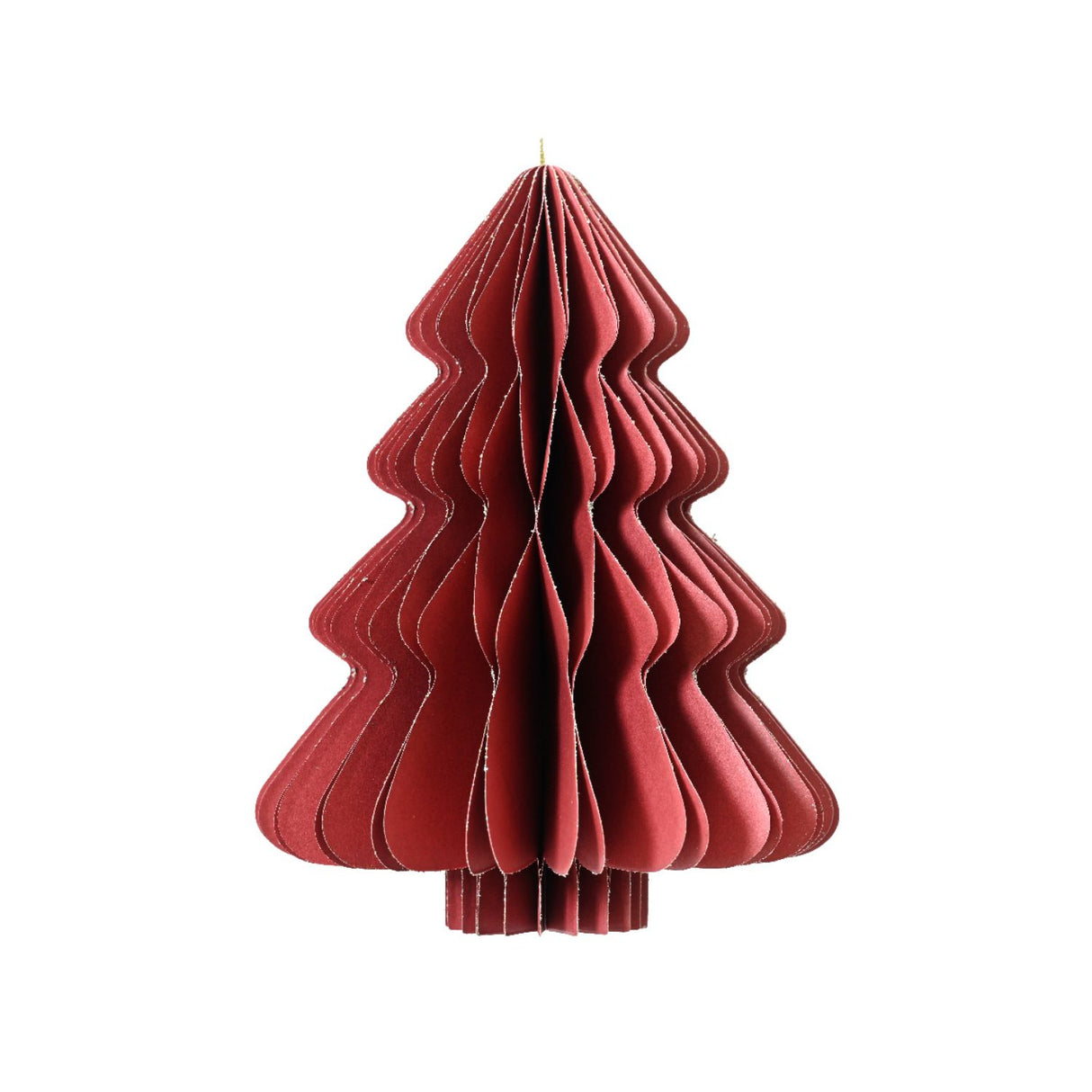 Decoris 15cm Paper Christmas Tree Paper Hanging Decoration - Red