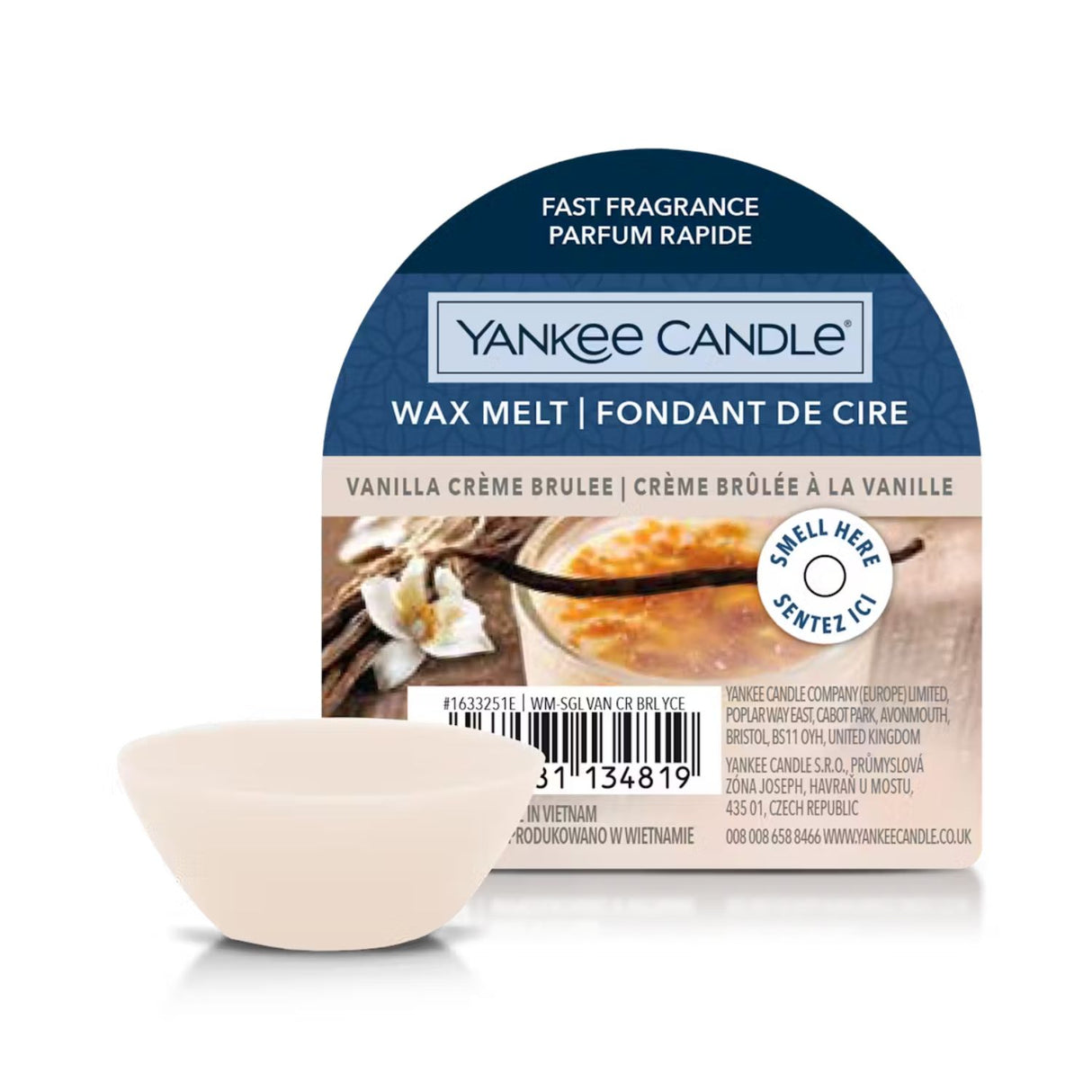 Yankee Candle 22g Vanilla Creme Brulee Single Wax Melt