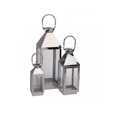 Outside In Stockholm Stainless Steel Lantern - Set of 3