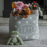 Zoon 35cm Grey Canvas Toy Tidy - Polka Dot