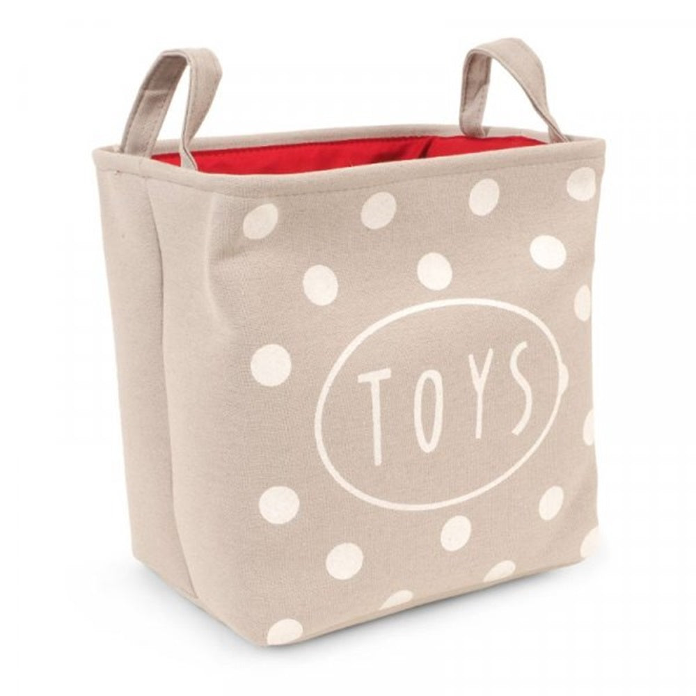 Zoon 35cm Grey Canvas Toy Tidy - Polka Dot