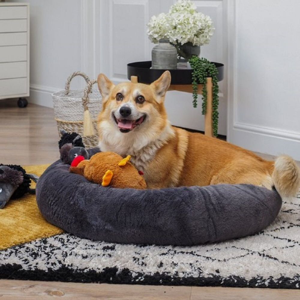 Smart Garden Grey Calming Faux FurBed - Large