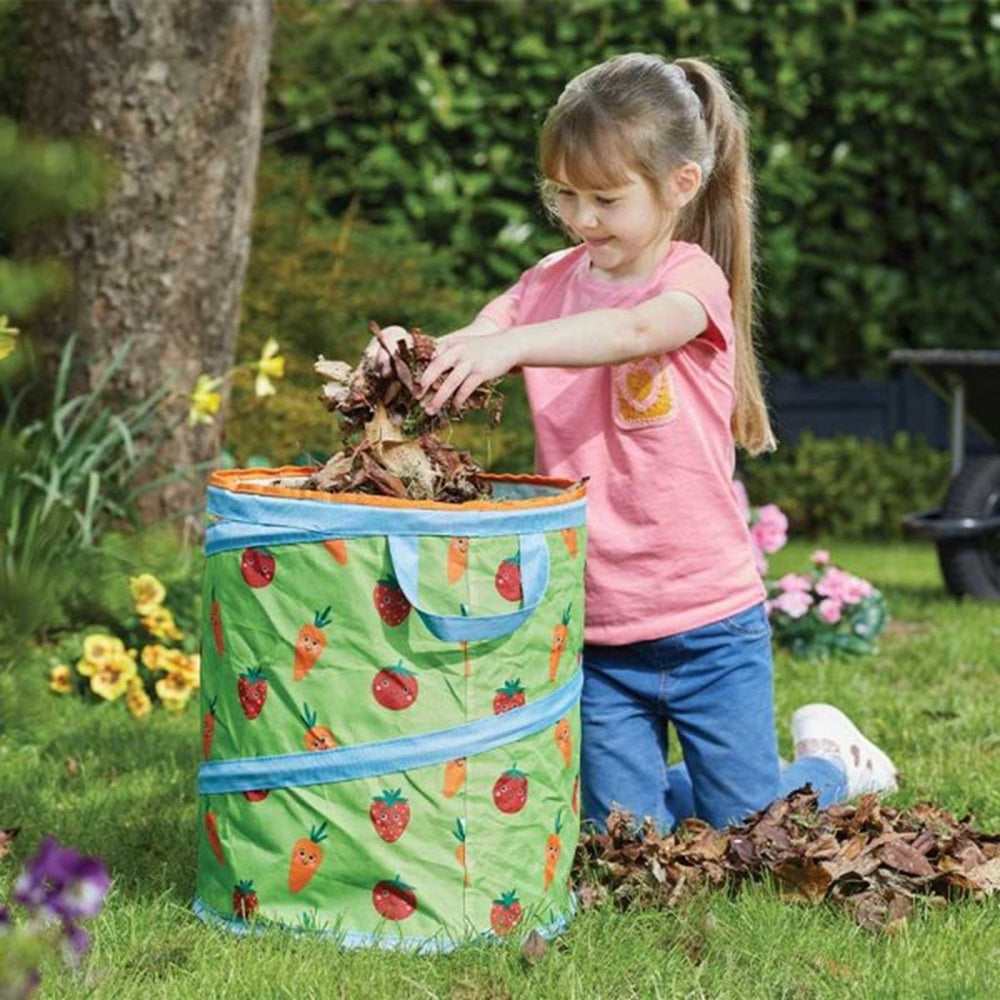 Briers Kid's 45cm Pop up Children's Spring Bin Veggie Design & Handles