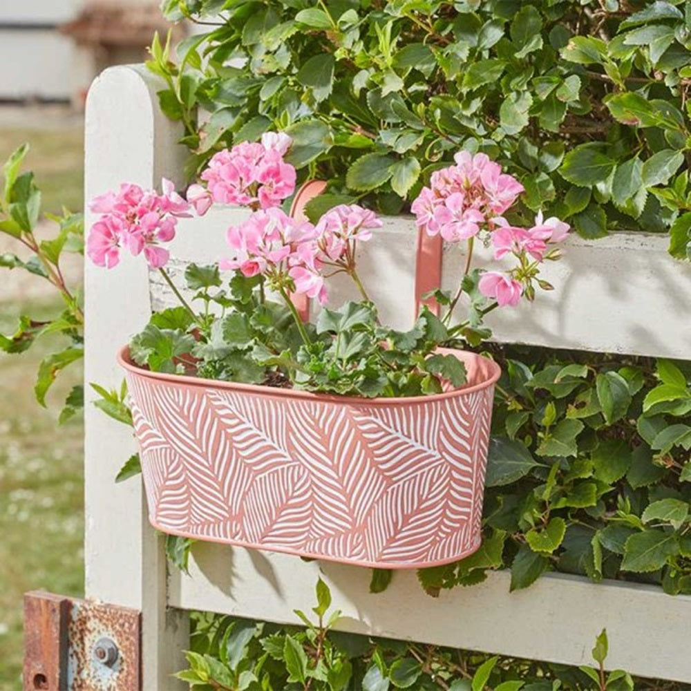 Smart Garden 30cm Fence & Balcony Metal Hanging Pot Fern Terracotta