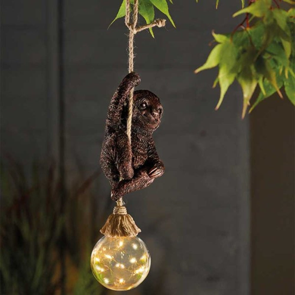 Smart Solar 34cm Swingin' Sloth Light up Glass Ball Garden Ornament
