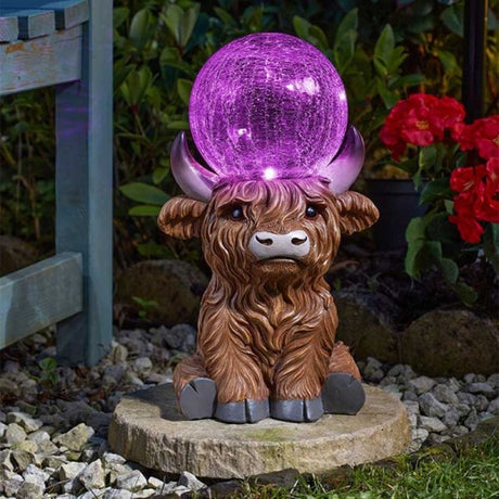 Smart Solar 36cm Highland Orb Light up Crackle Glass Ball Garden Ornament