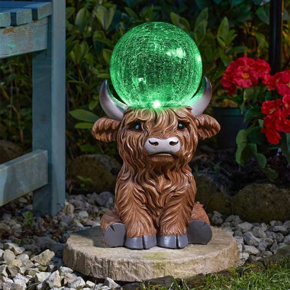 Smart Solar 36cm Highland Orb Light up Crackle Glass Ball Garden Ornament