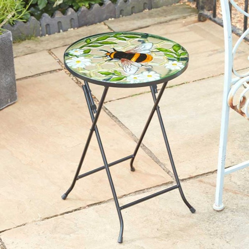 Flamboya 50cm Foldable Glass Bee Table