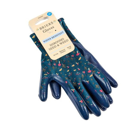 Briers Mushrooms Pattern Seed & Weed Gardening Gloves Medium Strech Fit