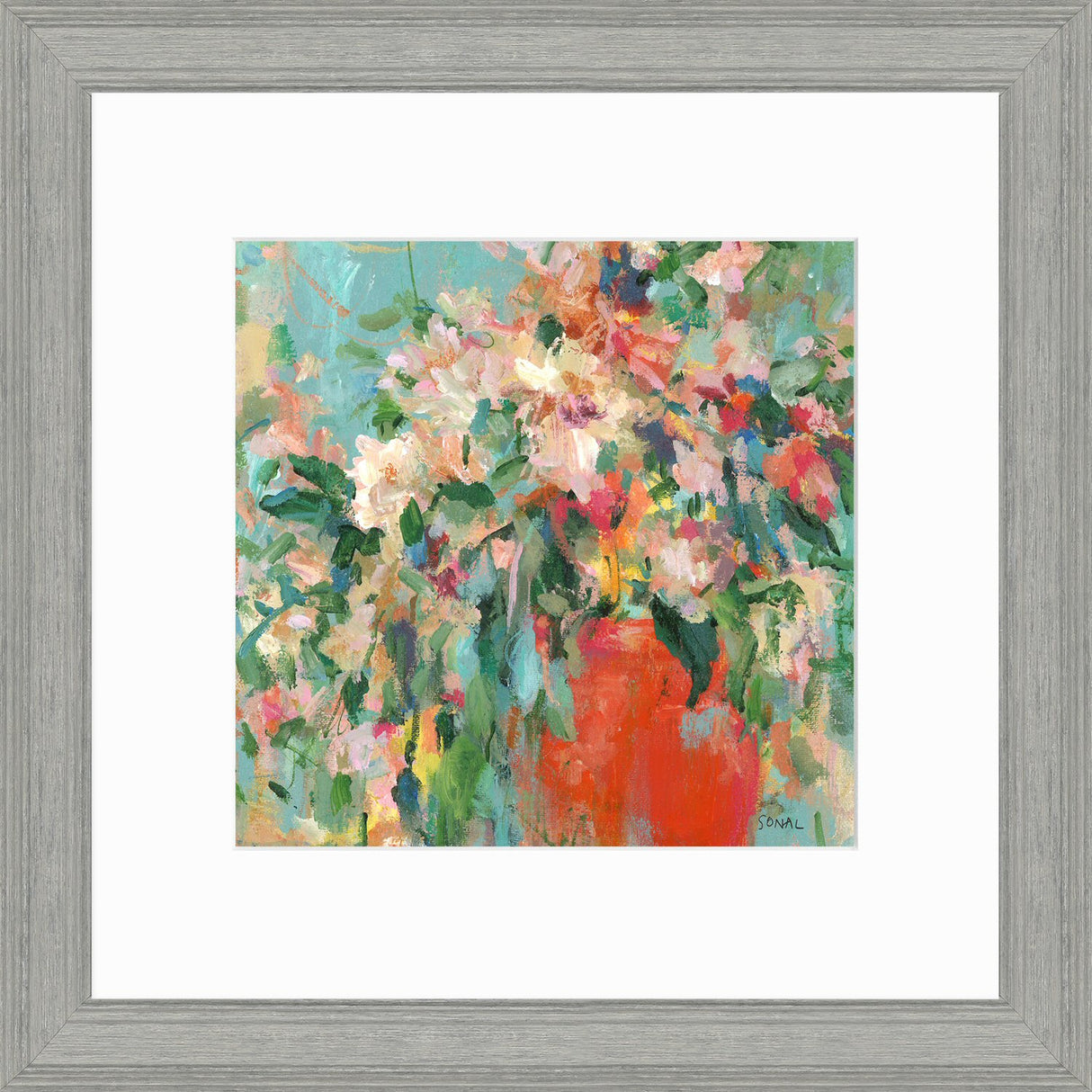Artko 45cm 'Orange Ginger Pot' Small Framed Print by Sonal Nathwani - AK12203