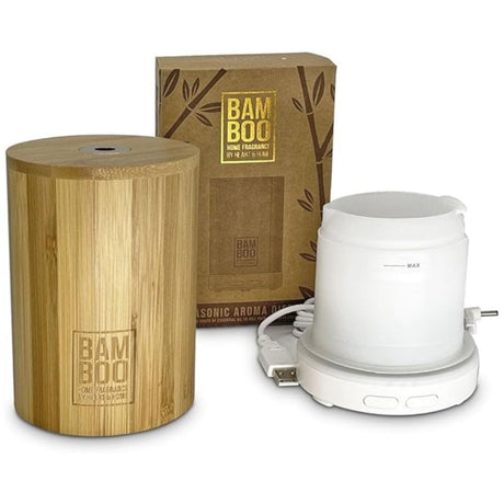 Bamboo 16cm Ultrasonic Electric Essential Oil Diffuser
