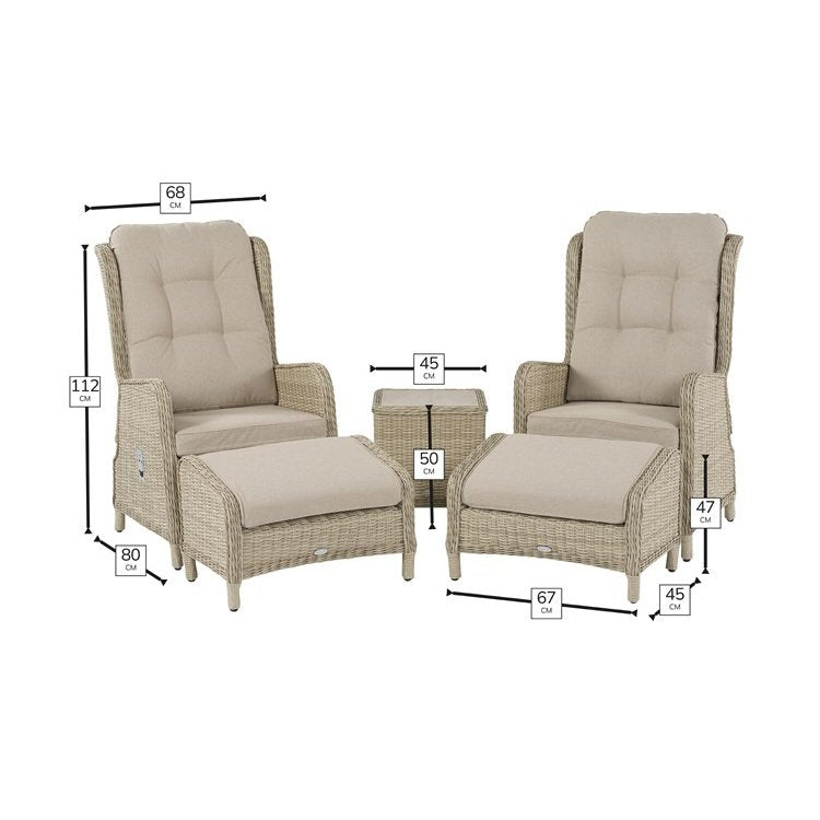 Bramblecrest Chedworth 2 Seater Deluxe Recliner Set Sandstone
