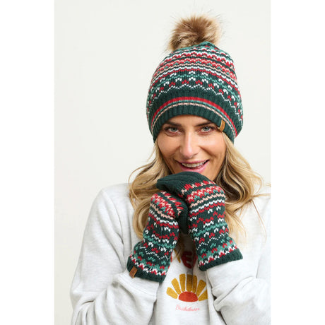 Brakeburn One Size Green Fair Isle Knitted Hat