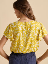 Brakeburn 10 Yellow Summer Ditsy Blouse