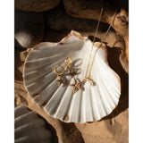 Fable England Starfish Worn Gold Huggie Hoops